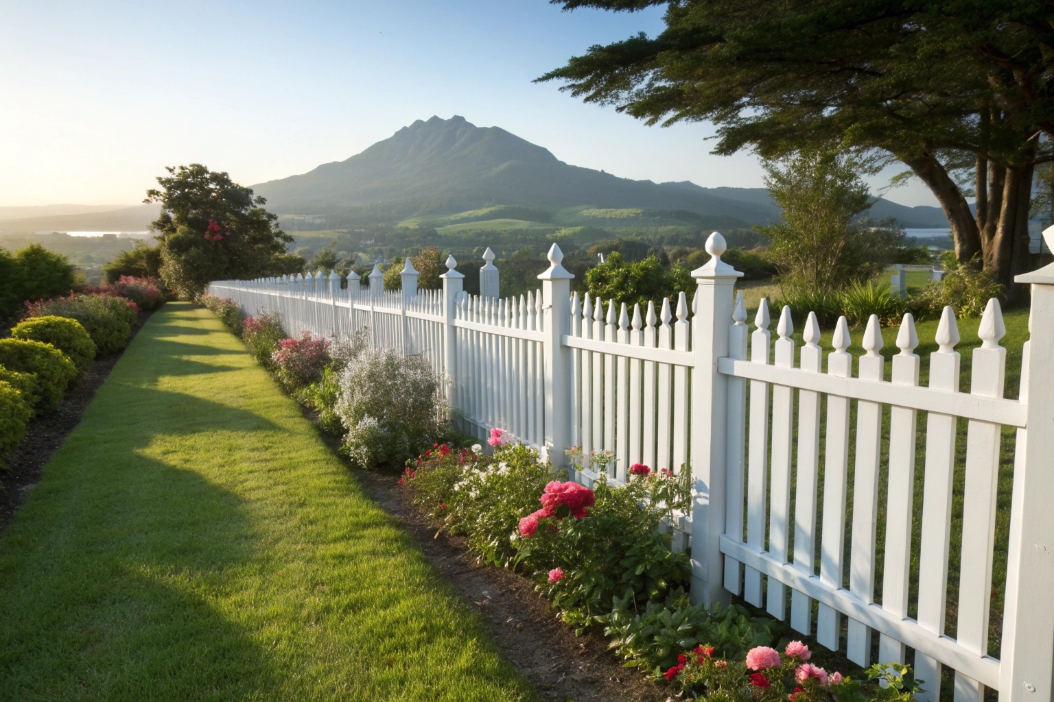 White picket timber fence in Hobart front yard